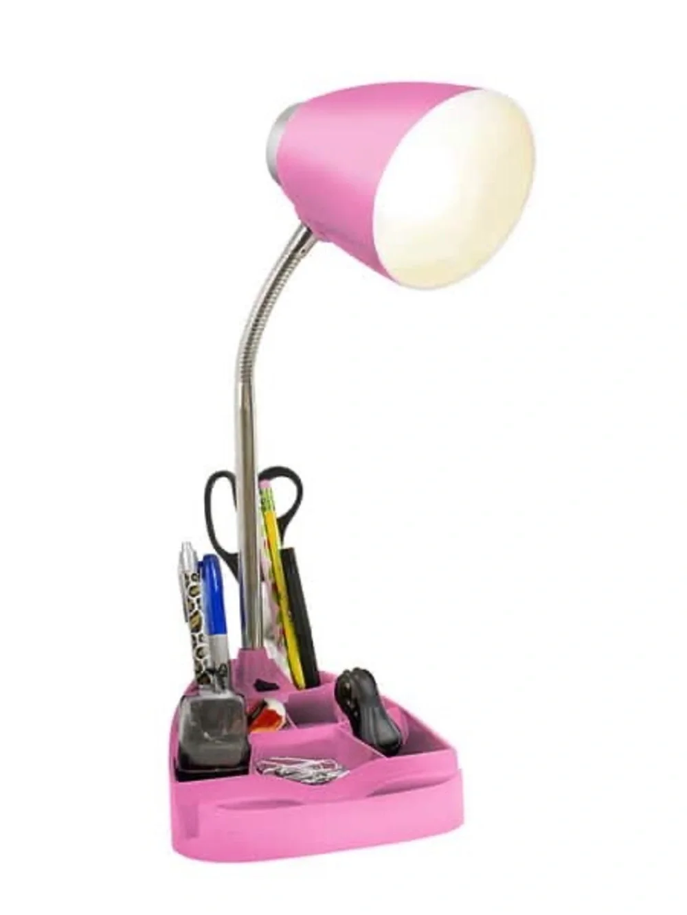 Pink Desk Lamp with Organizer